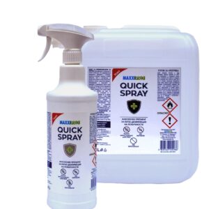 MAXXIPRO Quick Spray disinfectant 1L and 5L packaging