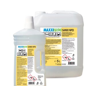 MAXXIPRO SANIX G NPD professional disinfectant 1L and 5L packaging
